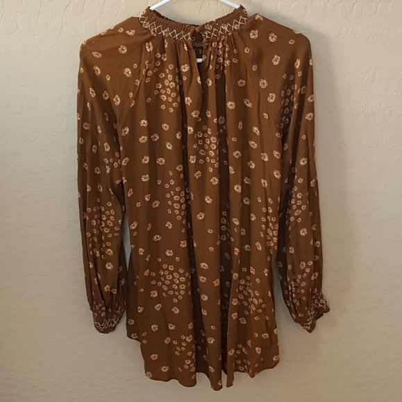 FREE PEOPLE Brown and Pink Blouse - Picture 3 of 8